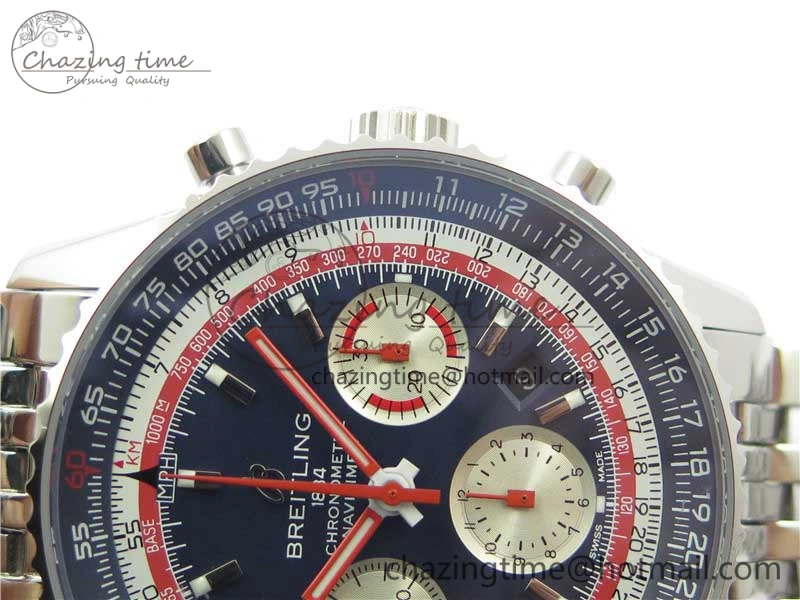 EasyCare Navitimer B01 Chronograph 43 TWA Edition SS AIF Blue Dial on Bracelet A 5596