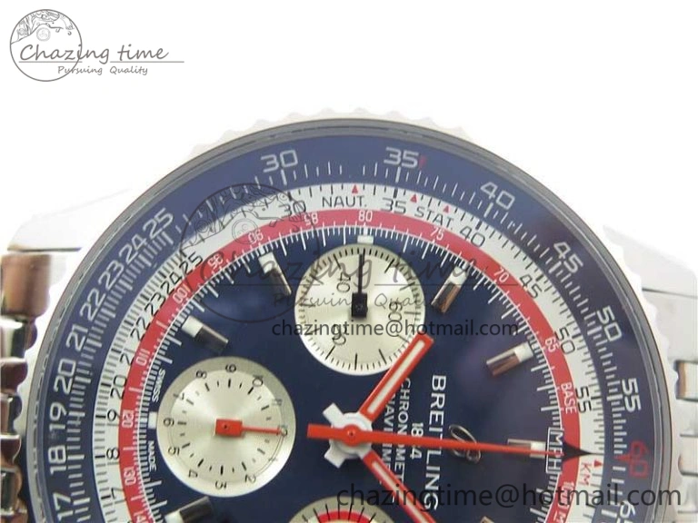 EasyCare Navitimer B01 Chronograph 43 TWA Edition SS AIF Blue Dial on Bracelet A 5596