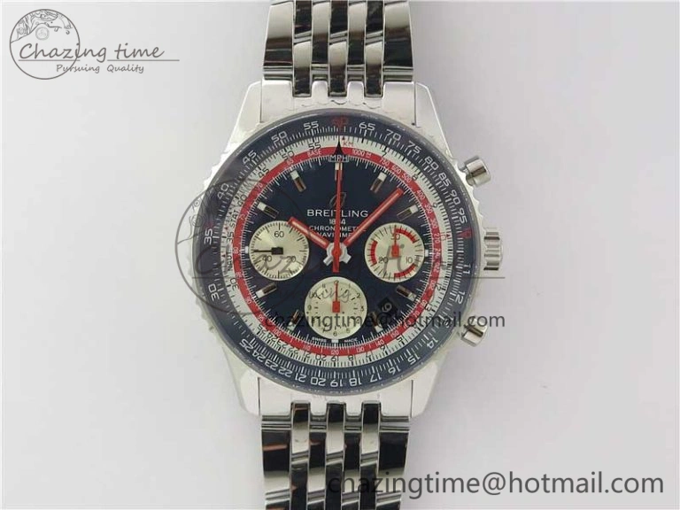 EasyCare Navitimer B01 Chronograph 43 TWA Edition SS AIF Blue Dial on Bracelet A 5596