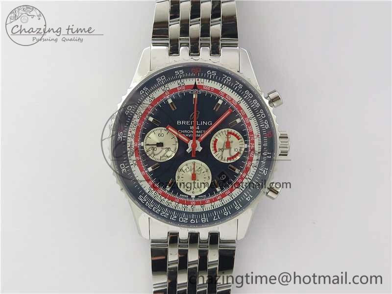 EasyCare Navitimer B01 Chronograph 43 TWA Edition SS AIF Blue Dial on Bracelet A 5596