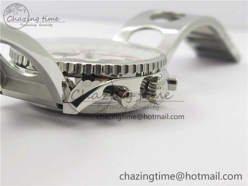 Upgraded Navitimer B01 Chronograph 43 TWA Edition SS AIF White Dial on Air Racer Bracelet A 5595