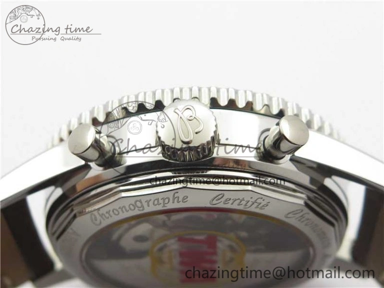 Affordable Navitimer B01 Chronograph 43 TWA Edition SS OXF White Dial Steel Markers on Brown Leather Strap A 5600