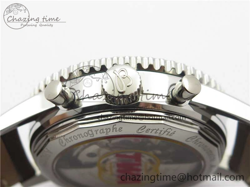 Affordable Navitimer B01 Chronograph 43 TWA Edition SS OXF White Dial Steel Markers on Brown Leather Strap A 5600