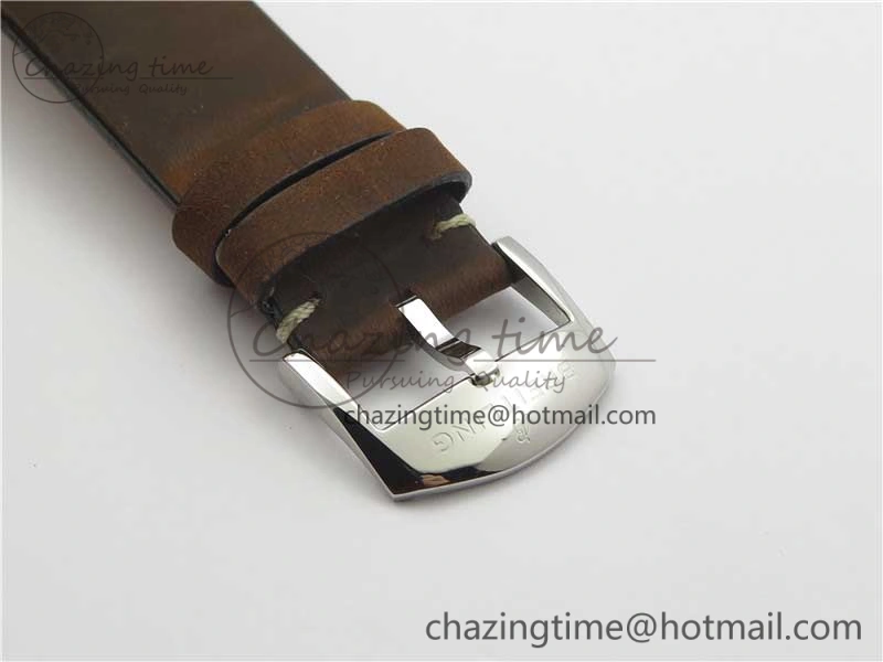 Affordable Navitimer B01 Chronograph 43 TWA Edition SS OXF White Dial Steel Markers on Brown Leather Strap A 5600