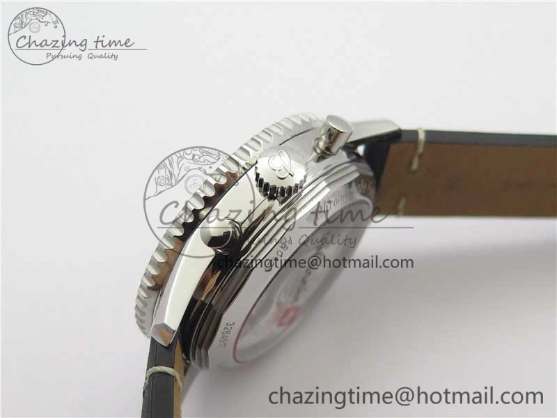 Navitimer B01 Chronograph 43 TWA Edition SS V9F 1:1 Black Dial on Black Leather Strap A Colorful 5598