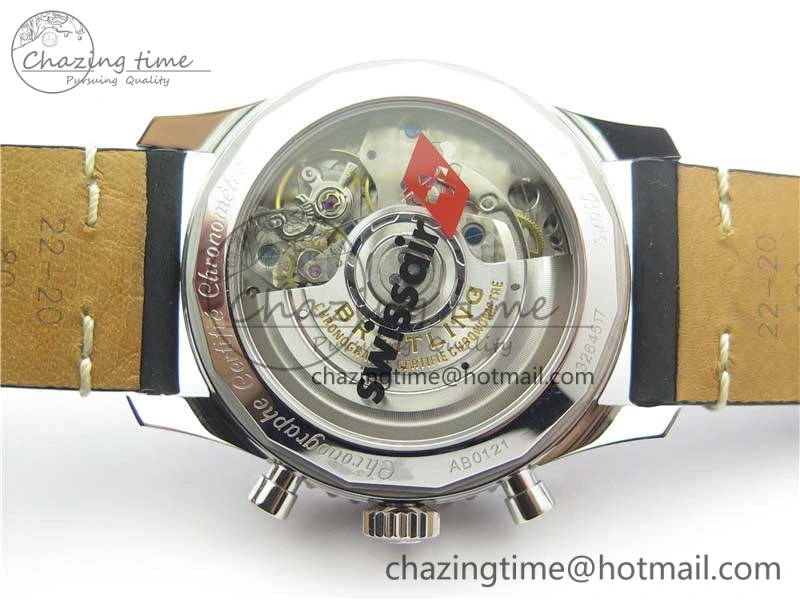 Navitimer B01 Chronograph 43 TWA Edition SS V9F 1:1 Black Dial on Black Leather Strap A Colorful 5598