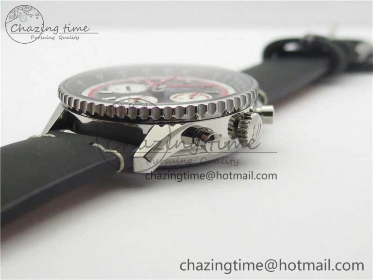 Navitimer B01 Chronograph 43 TWA Edition SS V9F 1:1 Black Dial on Black Leather Strap A Colorful 5598