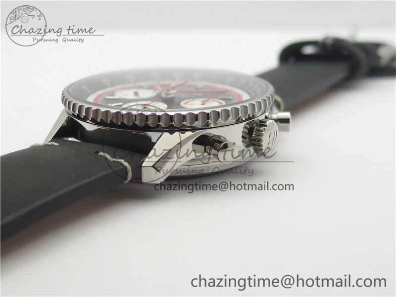 Navitimer B01 Chronograph 43 TWA Edition SS V9F 1:1 Black Dial on Black Leather Strap A Colorful 5598