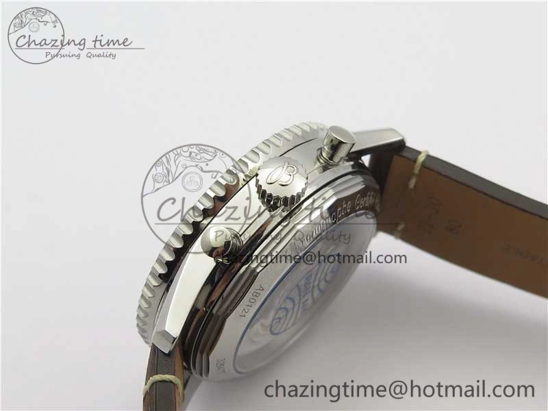 Durable Navitimer B01 Chronograph 43 TWA Edition SS V9F 1:1 Blue Dial on Brown Leather Strap A 5603