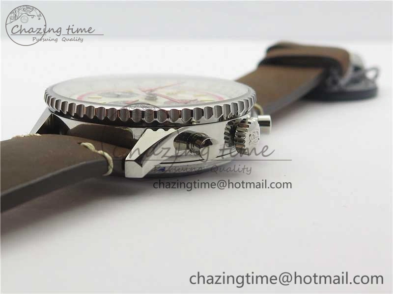 Durable Navitimer B01 Chronograph 43 TWA Edition SS V9F 1:1 Blue Dial on Brown Leather Strap A 5603