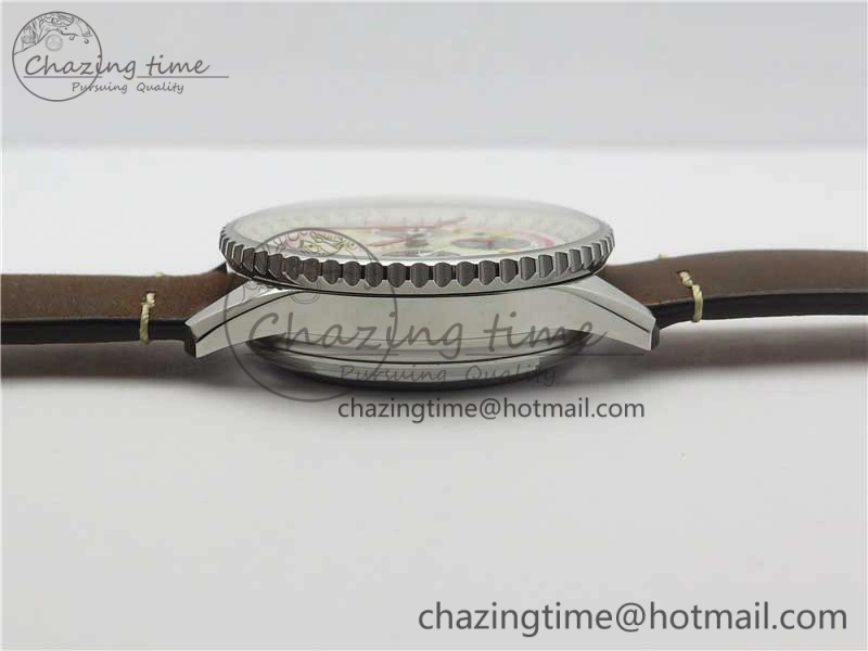 Durable Navitimer B01 Chronograph 43 TWA Edition SS V9F 1:1 Blue Dial on Brown Leather Strap A 5603