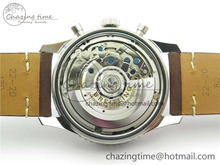 Navitimer B01 Chronograph 43 TWA Edition SS V9F 1:1 White Dial on Brown Leather Strap A OnTrend 5602