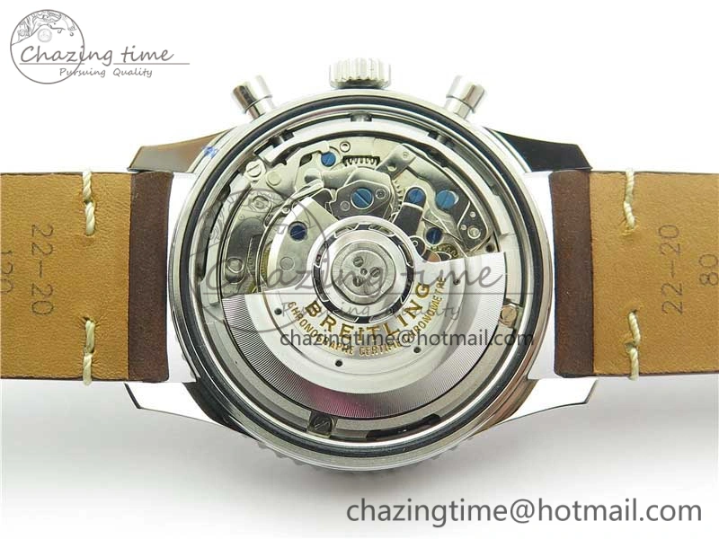 Navitimer B01 Chronograph 43 TWA Edition SS V9F 1:1 White Dial on Brown Leather Strap A OnTrend 5602