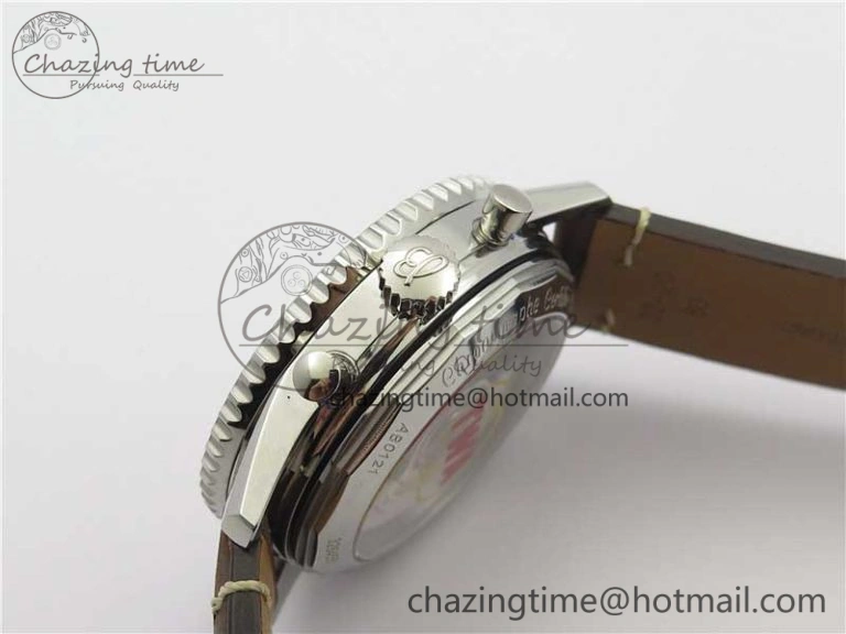 Navitimer B01 Chronograph 43 TWA Edition SS V9F 1:1 White Dial on Brown Leather Strap A OnTrend 5602