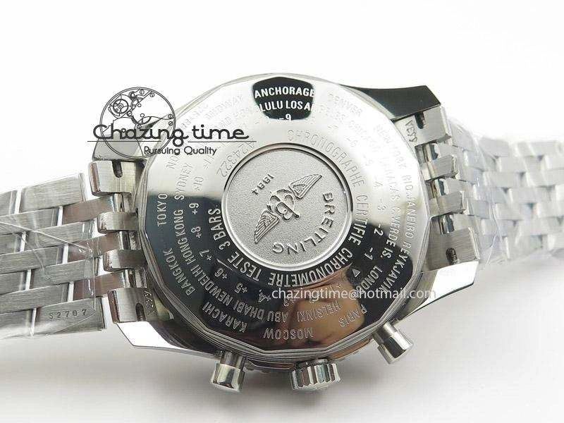 Navitimer GMT SS Black Dial On SS Bracelet BP Maker 1:1 Best Edition A FashionForward 5807