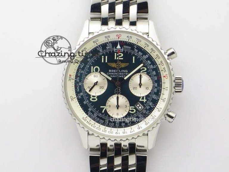 Navitimer GMT SS Black Dial On SS Bracelet BP Maker 1:1 Best Edition A FashionForward 5807