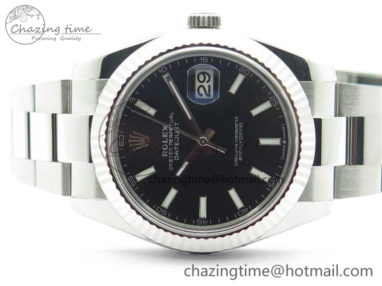 OdorResistant New DateJust 41 126334 ARF 1:1 Best Edition 904L Steel Black Dial on Oyster Bracelet A2824 V 3008