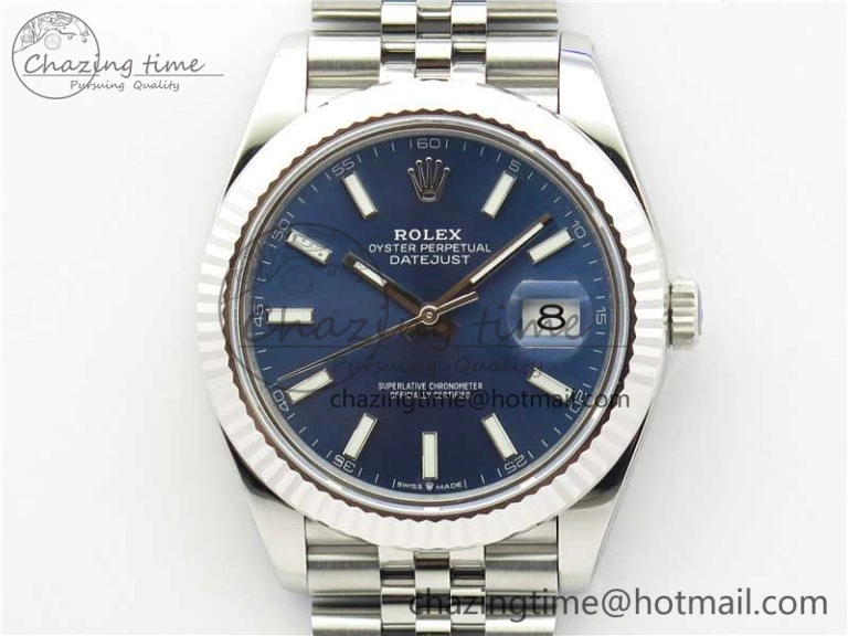 ComfortFit New DateJust 41 126334 ARF 1:1 Best Edition 904L Steel Blue Dial on Jubilee Bracelet A2824 V 3117