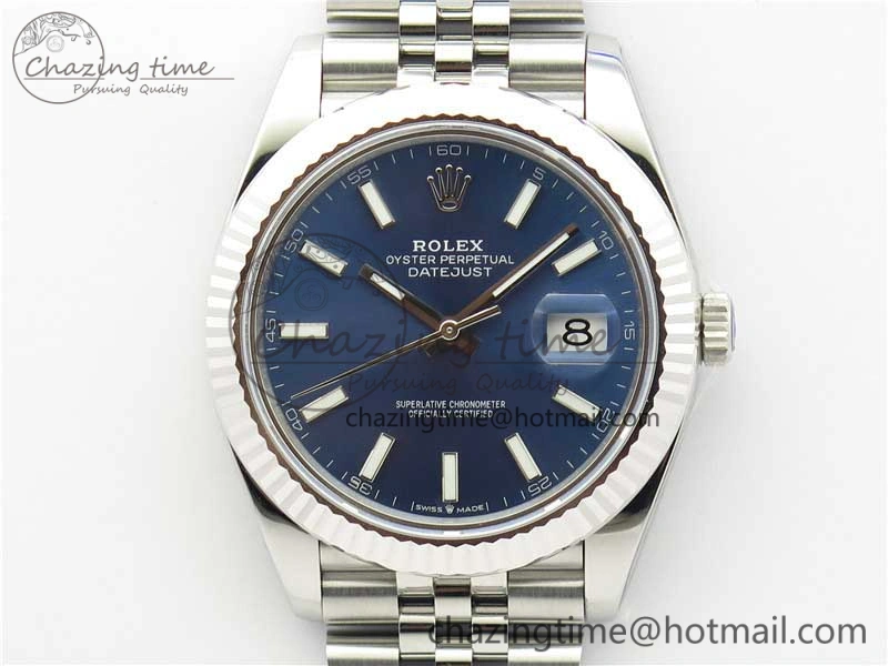 ComfortFit New DateJust 41 126334 ARF 1:1 Best Edition 904L Steel Blue Dial on Jubilee Bracelet A2824 V 3117