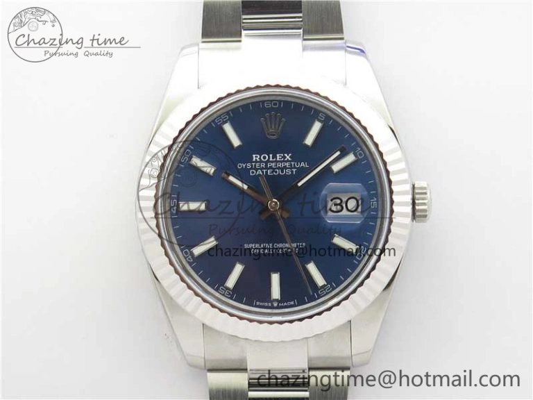 HighPerformance New DateJust 41 126334 ARF 1:1 Best Edition 904L Steel Blue Dial on Oyster Bracelet A2824 V 3005