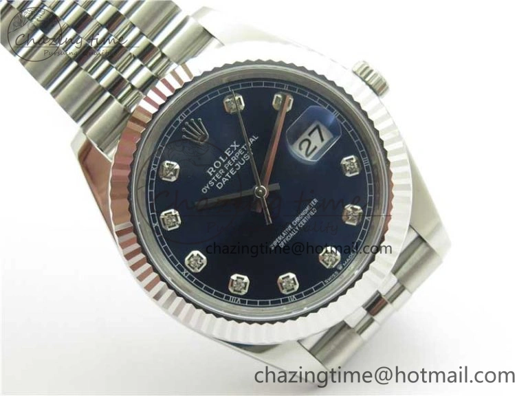 New DateJust 41 126334 ARF 1:1 Best Edition 904L Steel Blue Diamonds Dial on Jubilee Bracelet A FashionForward 2548