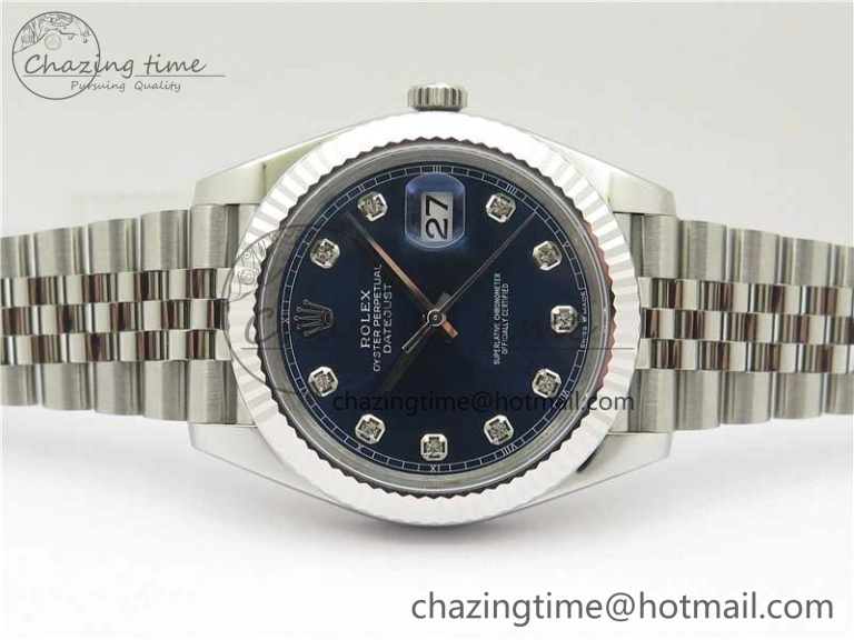 New DateJust 41 126334 ARF 1:1 Best Edition 904L Steel Blue Diamonds Dial on Jubilee Bracelet A FashionForward 2548