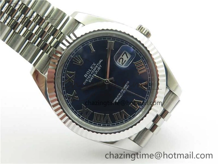 Supportive New DateJust 41 126334 ARF 1:1 Best Edition 904L Steel Blue Roman Dial on Jubilee Bracelet A 2550