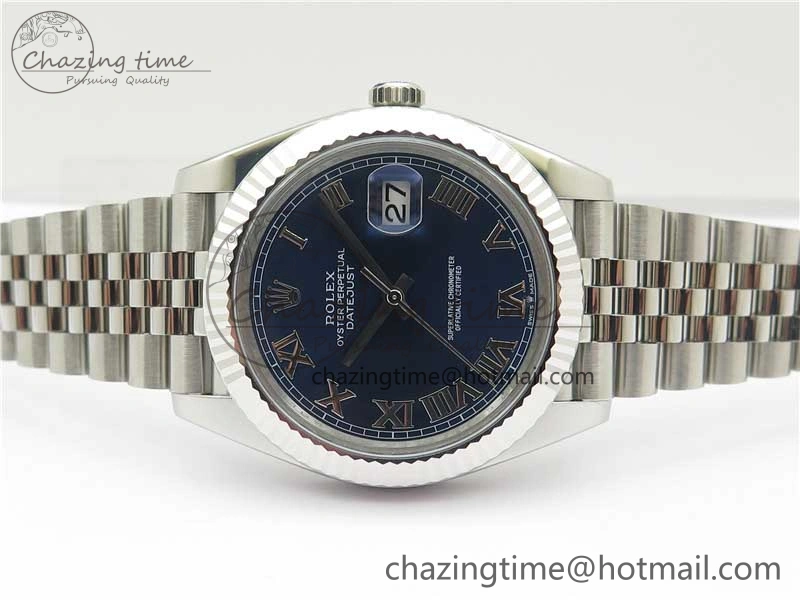 Supportive New DateJust 41 126334 ARF 1:1 Best Edition 904L Steel Blue Roman Dial on Jubilee Bracelet A 2550