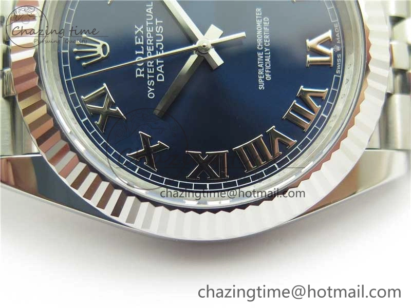 Supportive New DateJust 41 126334 ARF 1:1 Best Edition 904L Steel Blue Roman Dial on Jubilee Bracelet A 2550