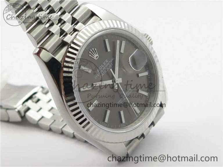 Original New DateJust 41 126334 ARF 1:1 Best Edition 904L Steel Gray Dial on Jubilee Bracelet A2824 V 3119