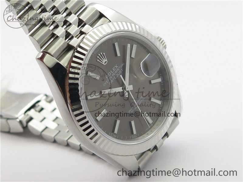 Original New DateJust 41 126334 ARF 1:1 Best Edition 904L Steel Gray Dial on Jubilee Bracelet A2824 V 3119