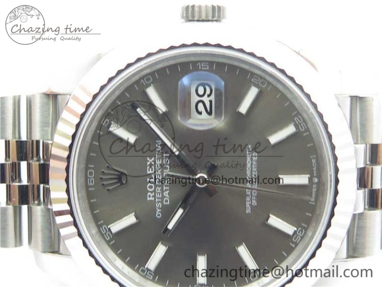 Original New DateJust 41 126334 ARF 1:1 Best Edition 904L Steel Gray Dial on Jubilee Bracelet A2824 V 3119