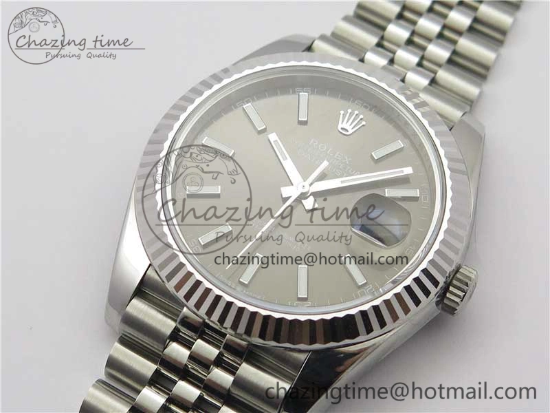 Original New DateJust 41 126334 ARF 1:1 Best Edition 904L Steel Gray Dial on Jubilee Bracelet A2824 V 3119