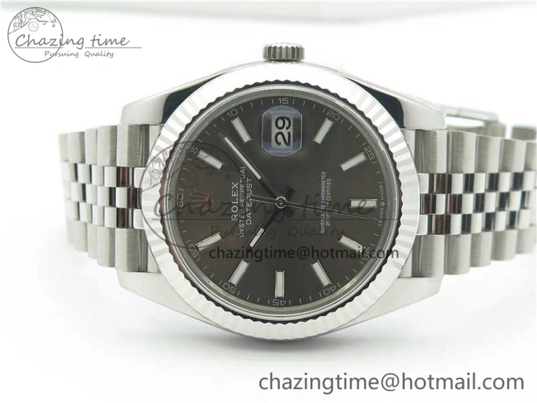 Original New DateJust 41 126334 ARF 1:1 Best Edition 904L Steel Gray Dial on Jubilee Bracelet A2824 V 3119