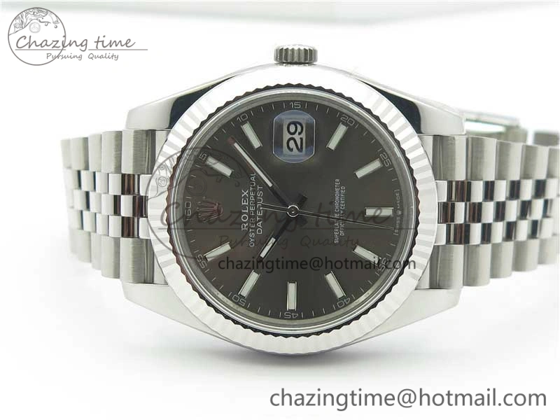 Original New DateJust 41 126334 ARF 1:1 Best Edition 904L Steel Gray Dial on Jubilee Bracelet A2824 V 3119