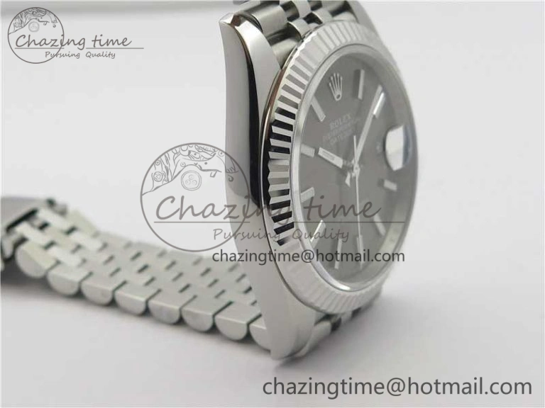 Original New DateJust 41 126334 ARF 1:1 Best Edition 904L Steel Gray Dial on Jubilee Bracelet A2824 V 3119