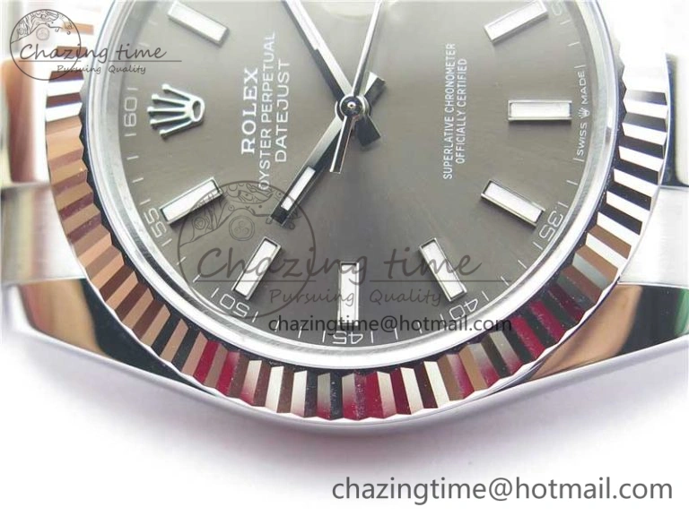 New DateJust 41 126334 ARF 1:1 Best Edition 904L Steel Gray Dial on Oyster Bracelet A2824 V WellDesigned 3007