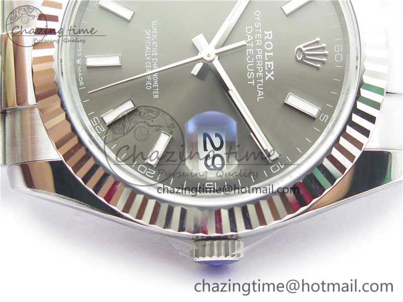 New DateJust 41 126334 ARF 1:1 Best Edition 904L Steel Gray Dial on Oyster Bracelet A2824 V WellDesigned 3007