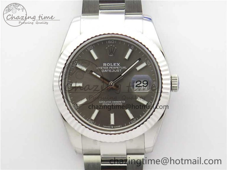 New DateJust 41 126334 ARF 1:1 Best Edition 904L Steel Gray Dial on Oyster Bracelet A2824 V WellDesigned 3007