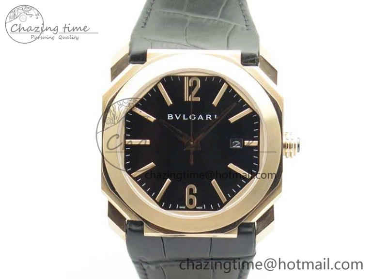 OCTO 12028 RG JL Best Edition Black Dial On Black Leather Strap A TravelReady 5831
