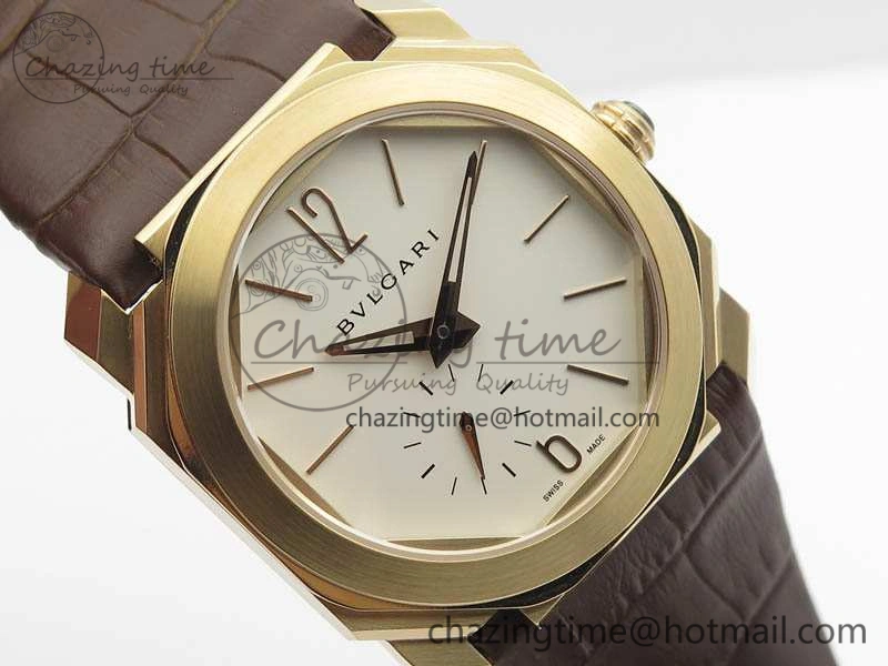 EasyCare OCTO 12028 RG JL Best Edition White Dial On Brown Leather Strap A 5832