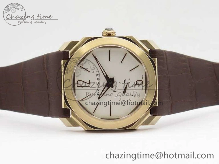 EasyCare OCTO 12028 RG JL Best Edition White Dial On Brown Leather Strap A 5832