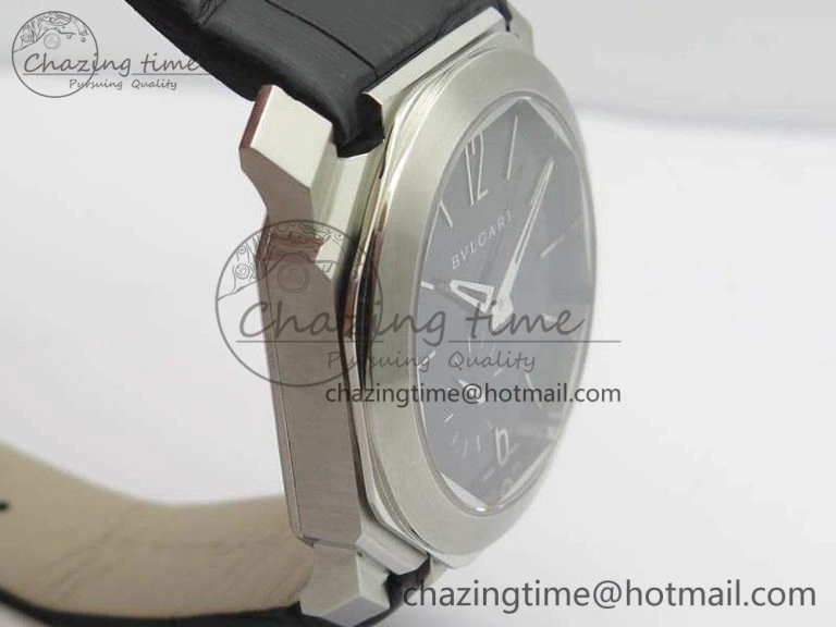 OCTO 12028 SS JL Best Edition Black Dial On Black Leather Strap A Modern 5833