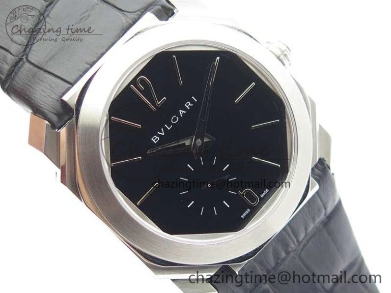 OCTO 12028 SS JL Best Edition Black Dial On Black Leather Strap A Modern 5833