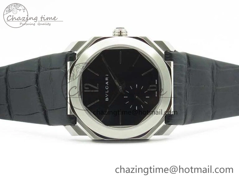 OCTO 12028 SS JL Best Edition Black Dial On Black Leather Strap A Modern 5833