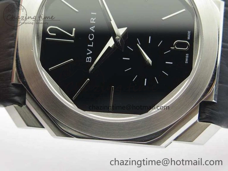 OCTO 12028 SS JL Best Edition Black Dial On Black Leather Strap A Modern 5833