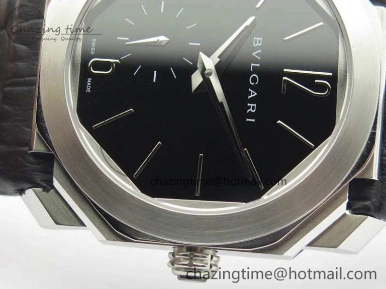 OCTO 12028 SS JL Best Edition Black Dial On Black Leather Strap A Modern 5833