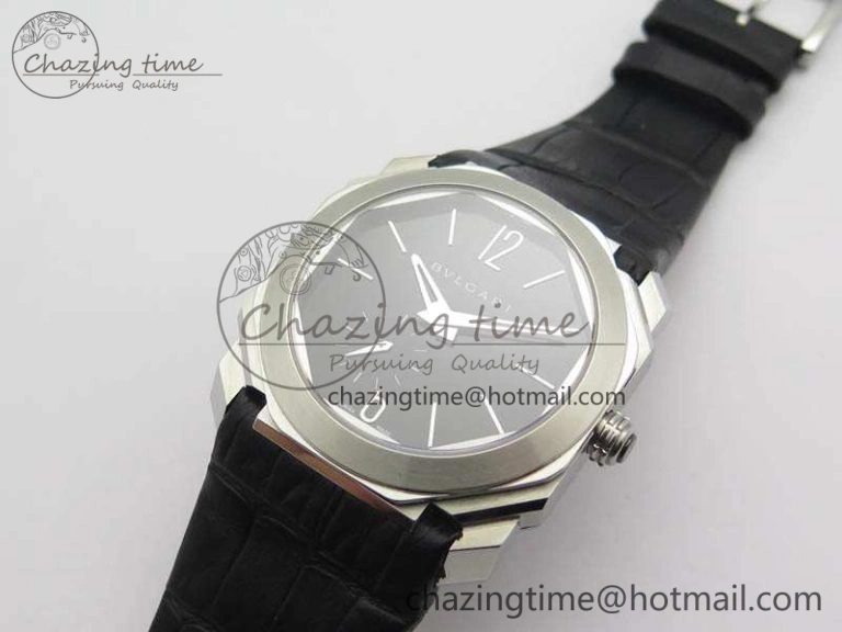 OCTO 12028 SS JL Best Edition Black Dial On Black Leather Strap A Modern 5833
