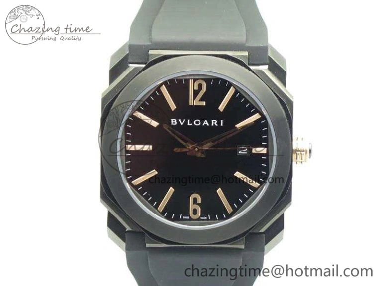 OCTO 12028 SS JL Best Edition Black Dial On Black Leather Strap A Modern 5833