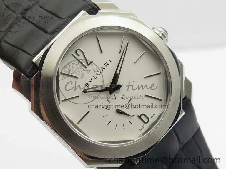 Casual OCTO 12028 SS JL Best Edition White Dial On Black Leather Strap A 5834